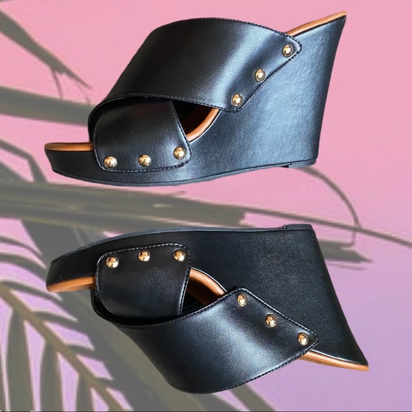 SOLD Jessica Simpson Jozie Stud Wedge Sandals Sz 7 - Picture 2 of 10